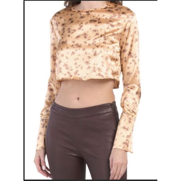 Zara satin cropped floral print blouse - Picture 4 of 4